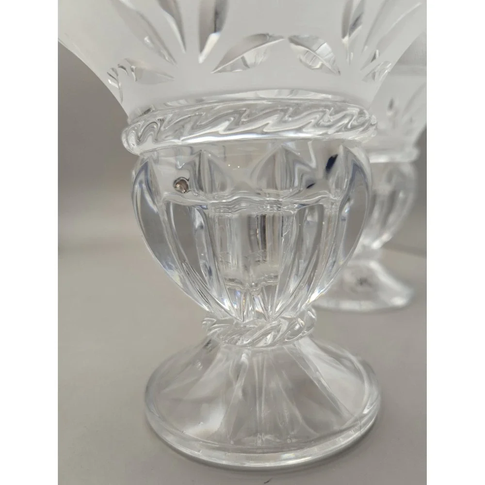 2 VTG Crystal Candle Holders 24% Lead‎ 